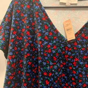 LOFT floral velvet blouse — size 20/22 — NWT